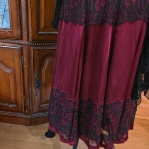 Coldwater Creek Burgundy and Black  Skirt